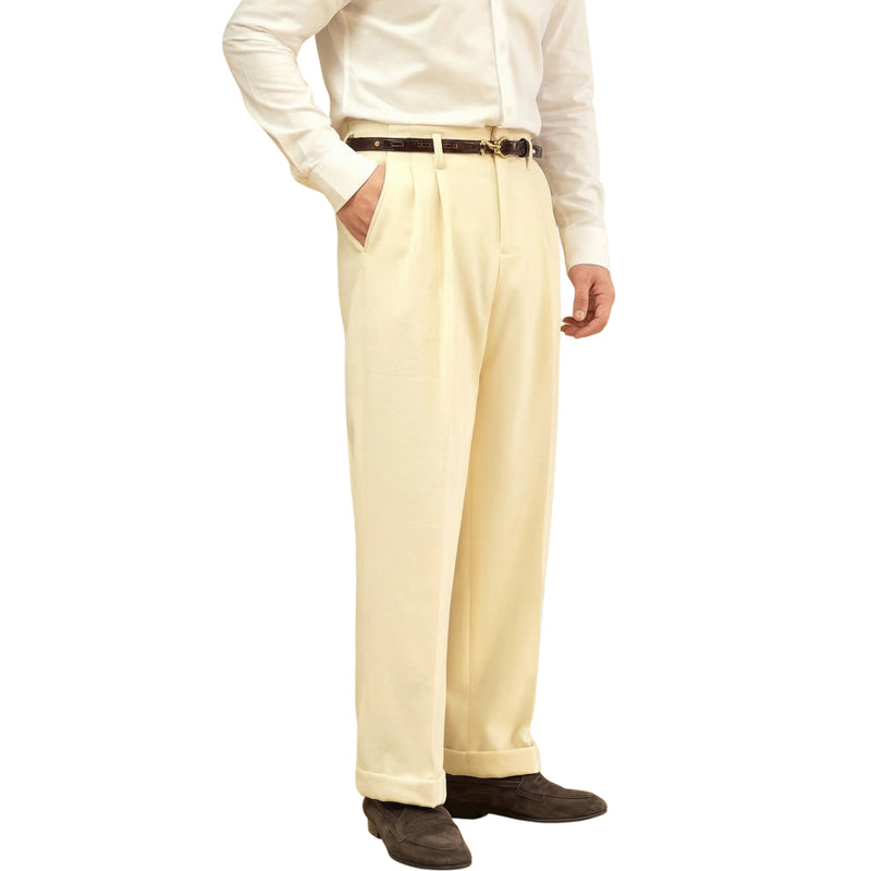Cream The Bahariya Pleated Trouser — 0