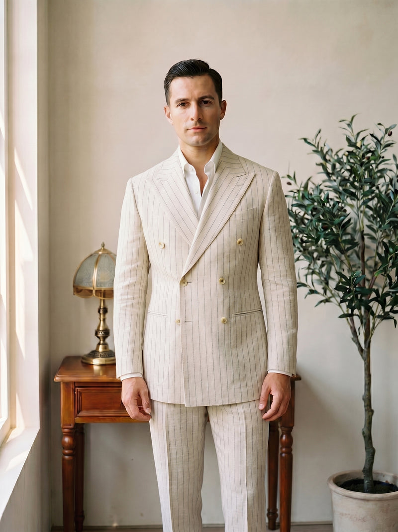 Trắng Ngà The Tanis Striped Suit — hero