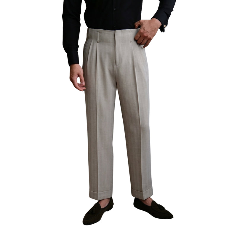 Natural The Thebes Pleated Trouser — 0