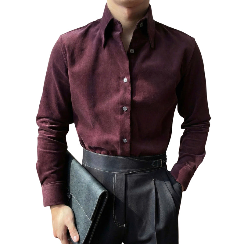 Burgundy The Tinnis Corduroy Shirt — 0