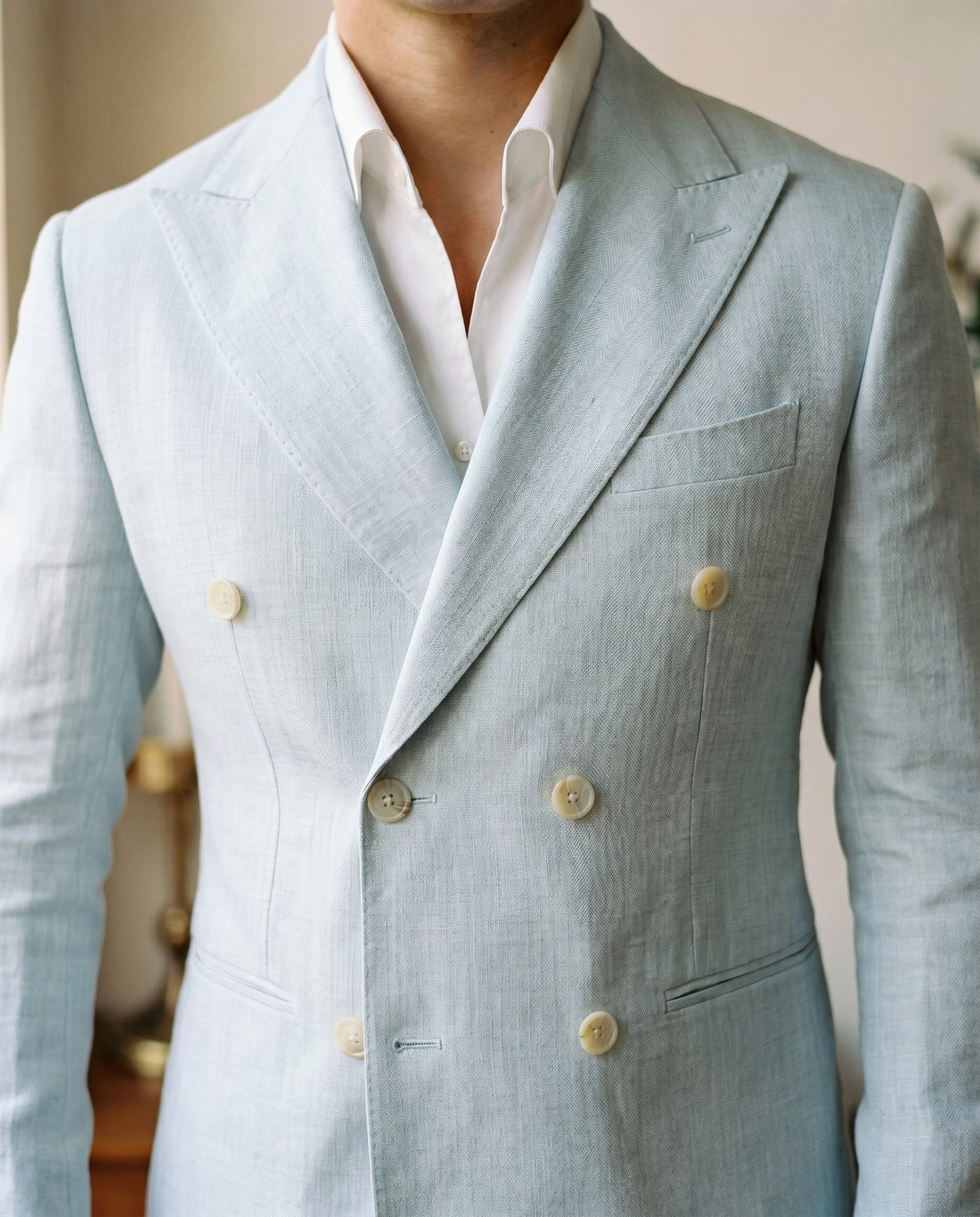 Light Blue Aswan Suit — lapel
