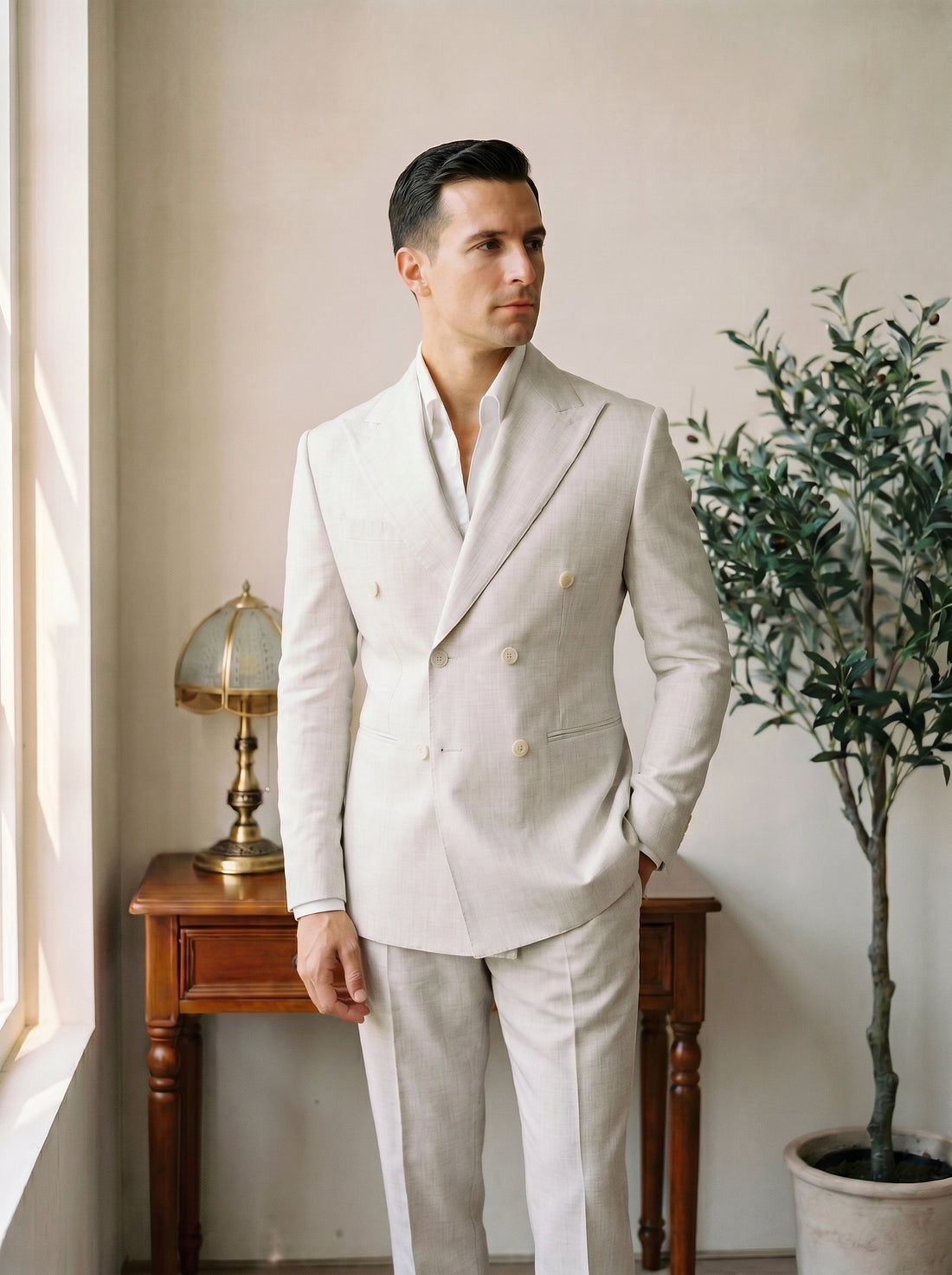 Jade Beige Aswan Suit — 34