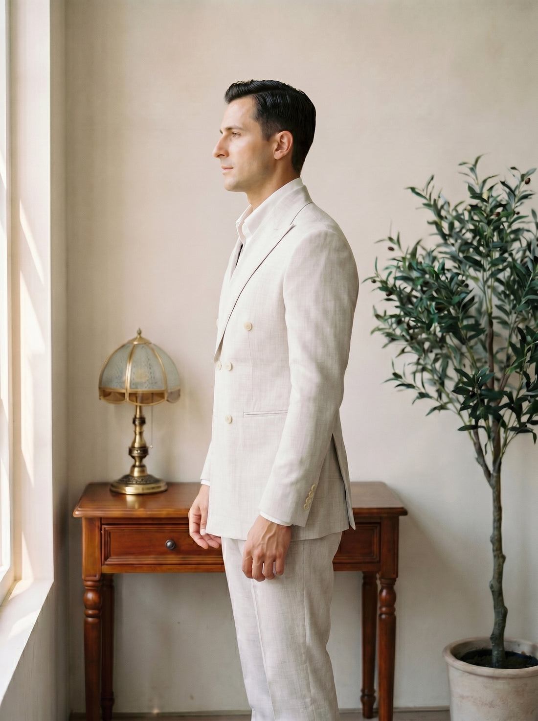 Jade Beige Aswan Suit — side