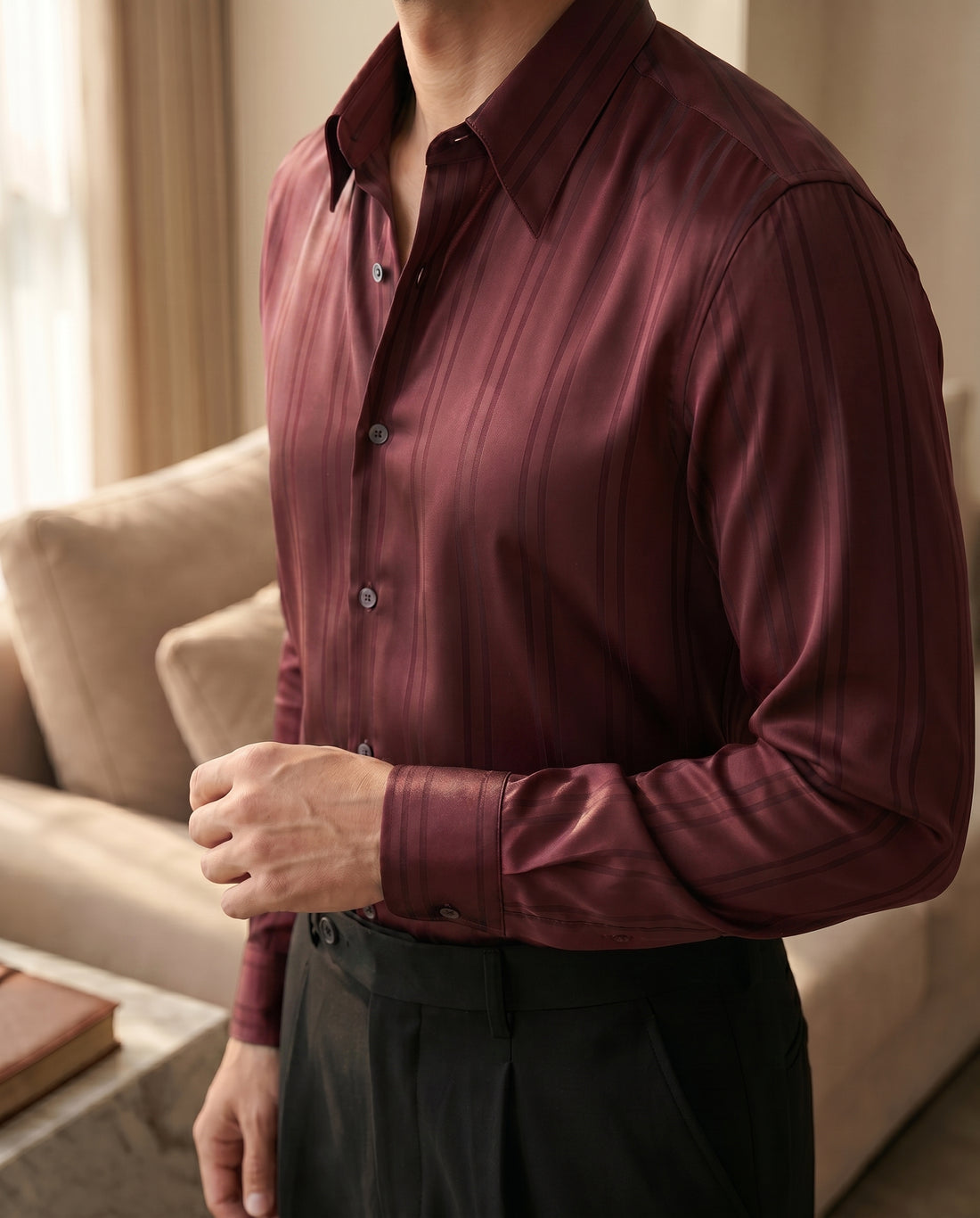Burgundy Luxor Shirt — detail