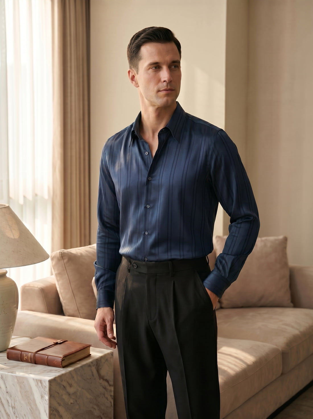 Midnight Navy Luxor Shirt — 34
