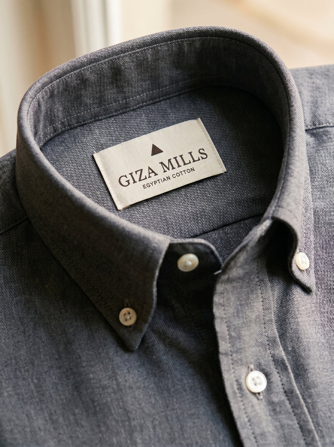 Gray The Memphis Oxford Shirt — collar-label