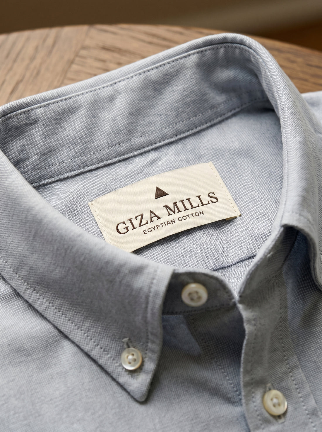 Smoke Gray The Memphis Oxford Shirt — collar-label