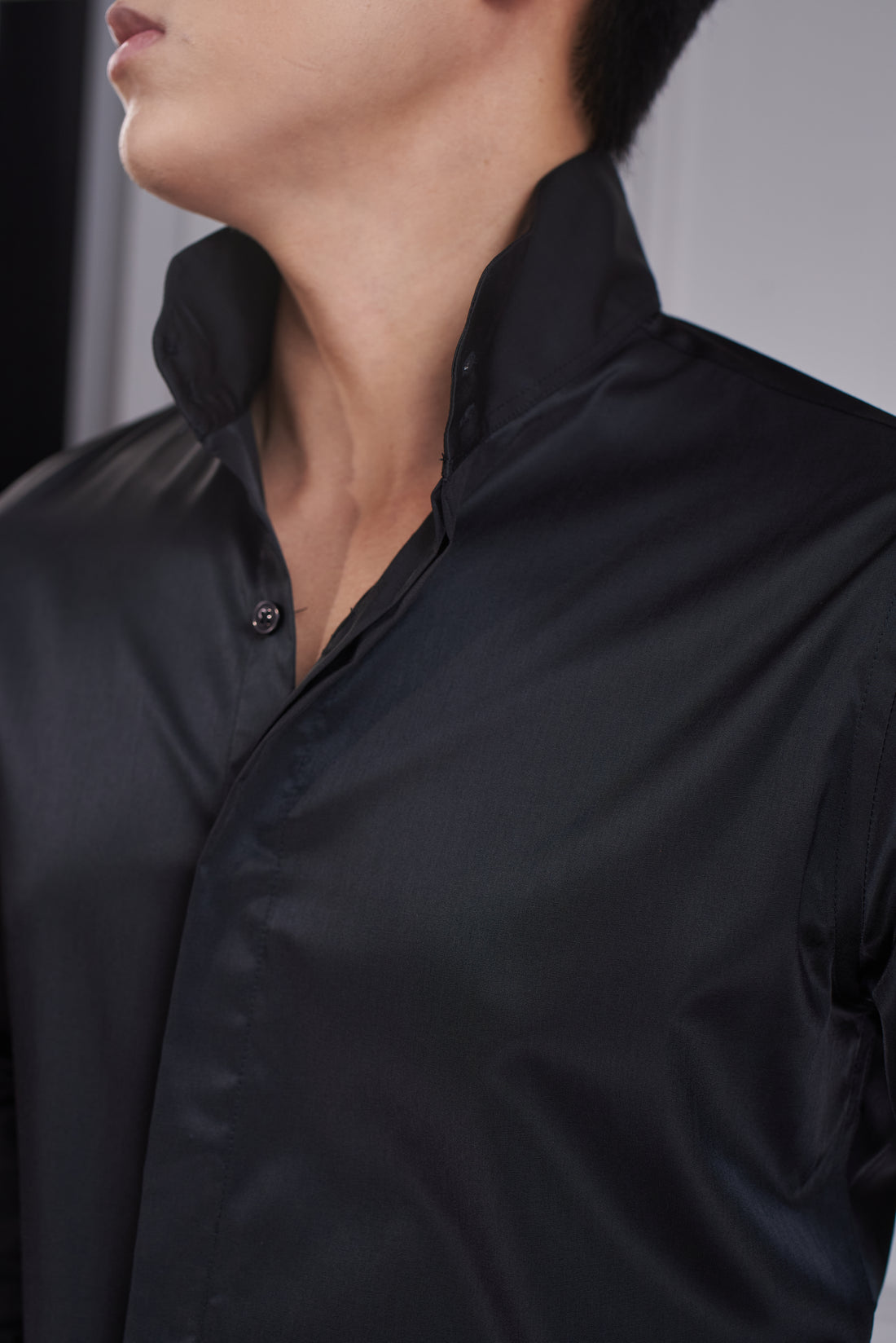 Black The Pharos Mandarin Shirt — 1