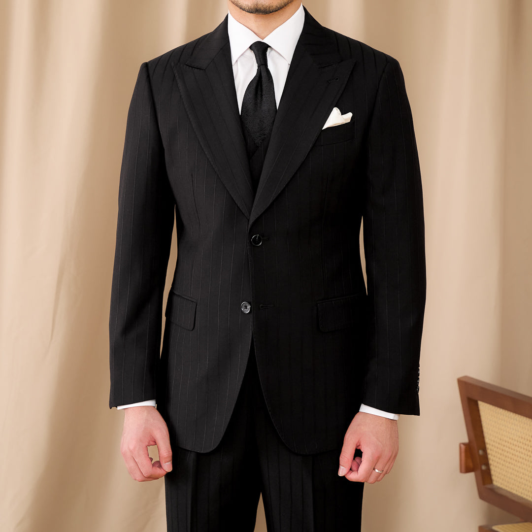 Black The Abydos Striped Three-Piece Suit — 1