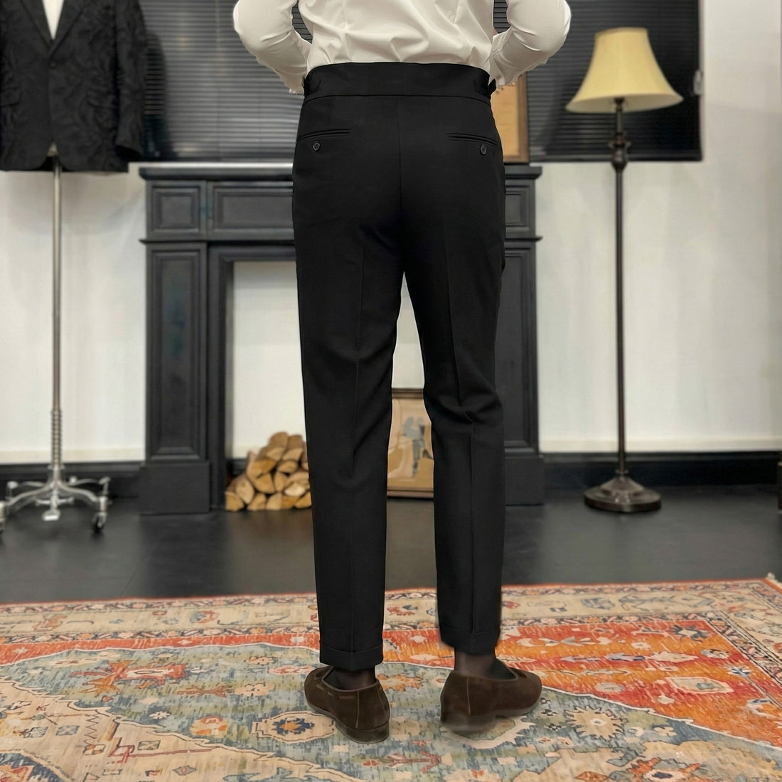 Black The Akhmim Side-Tab Trouser — 1