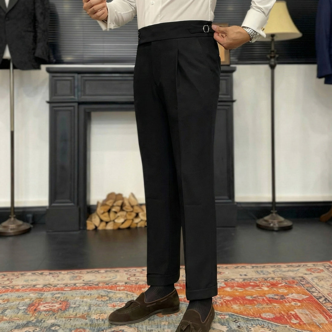 Black The Akhmim Side-Tab Trouser — 3