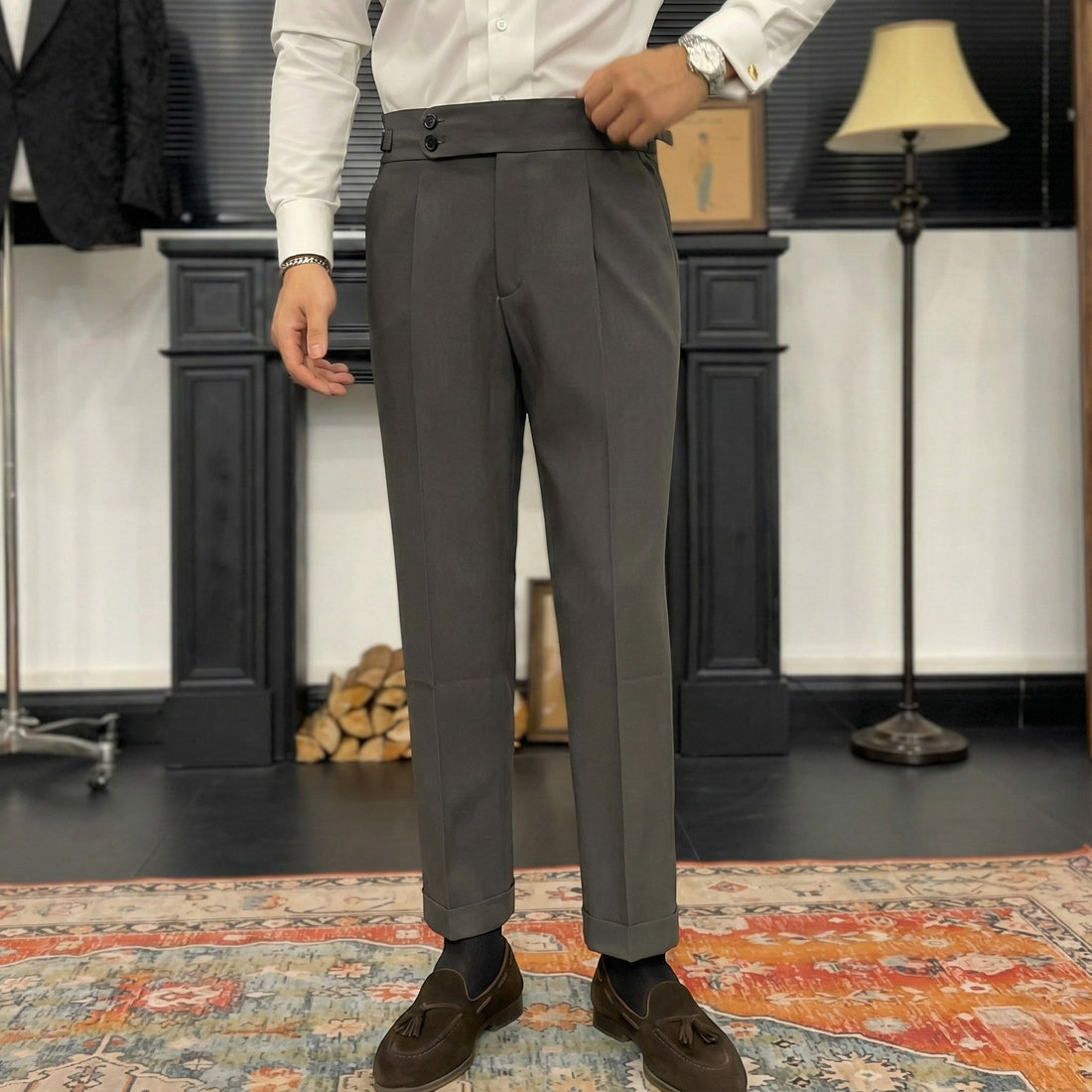 Light Gray The Akhmim Side-Tab Trouser — 0
