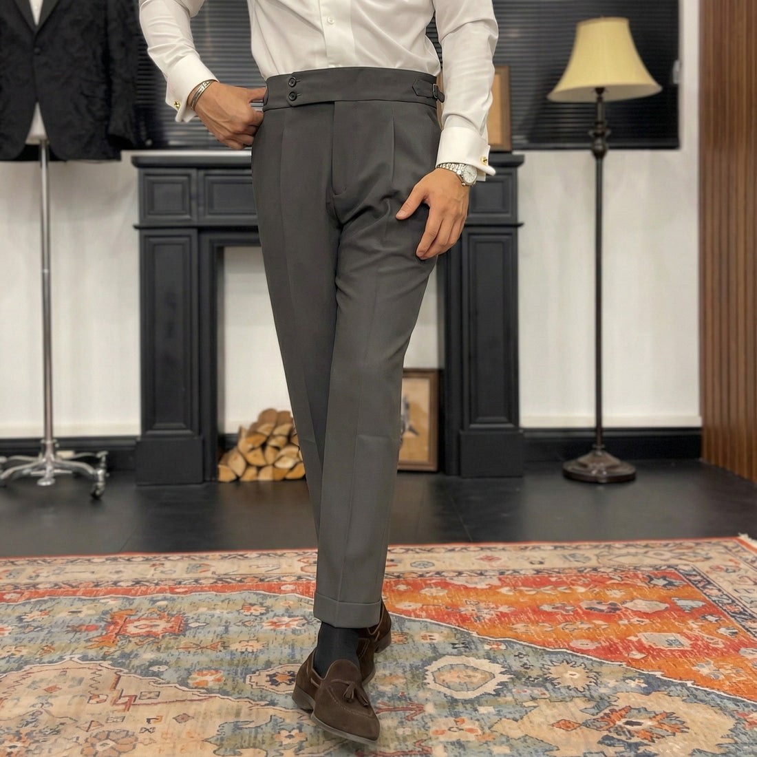Light Gray The Akhmim Side-Tab Trouser — 2
