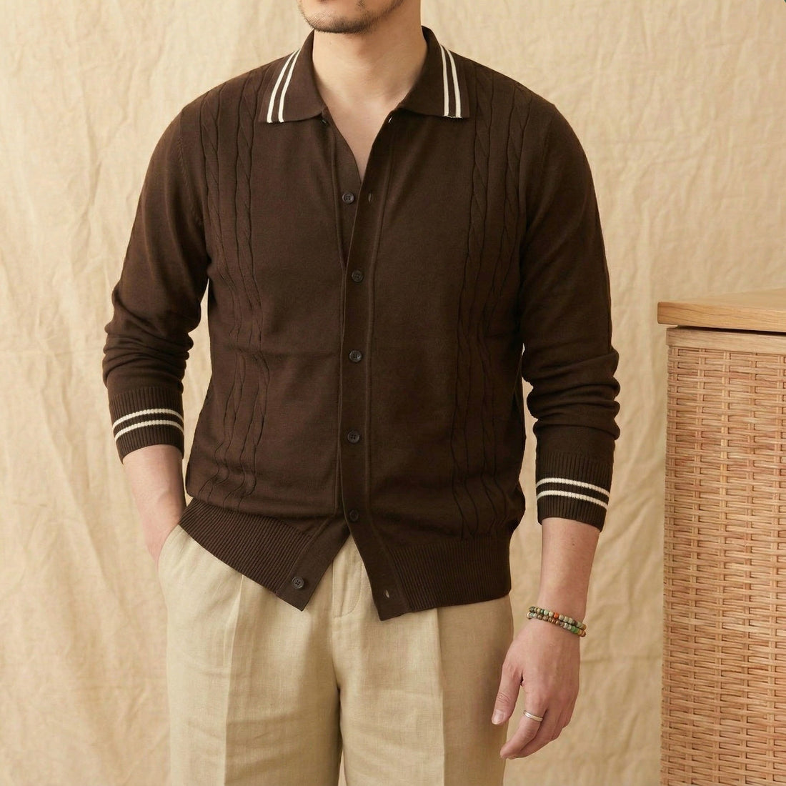 Brown The Avaris Knit Polo — 1