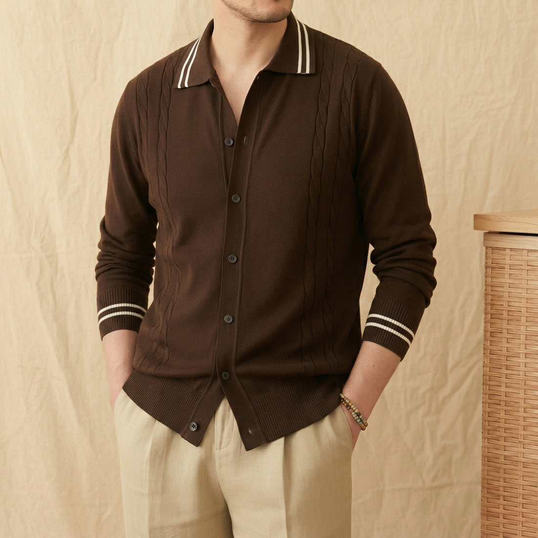 Brown The Avaris Knit Polo — 3