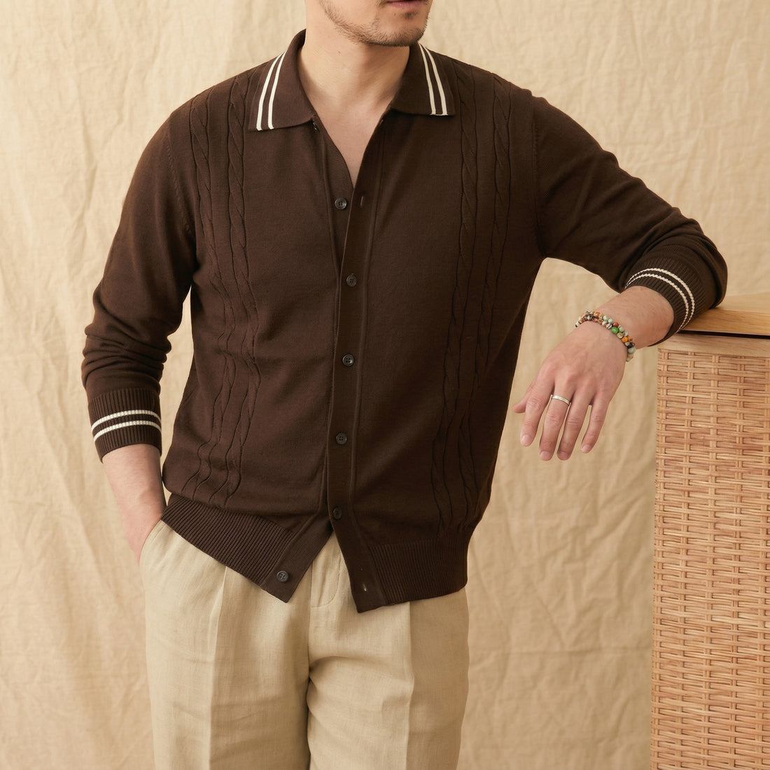 Brown The Avaris Knit Polo — 4