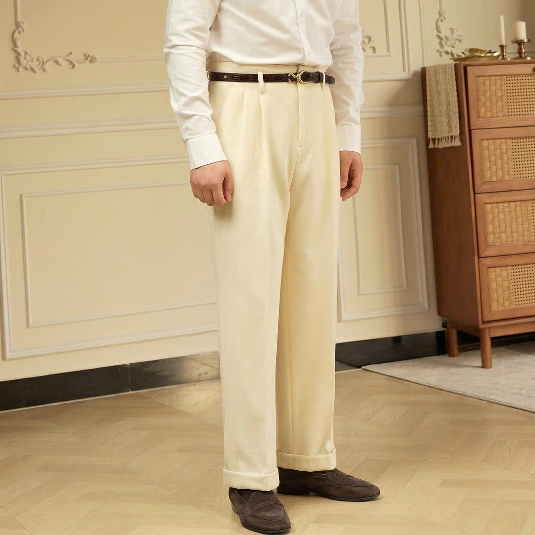 Cream The Bahariya Pleated Trouser — 1