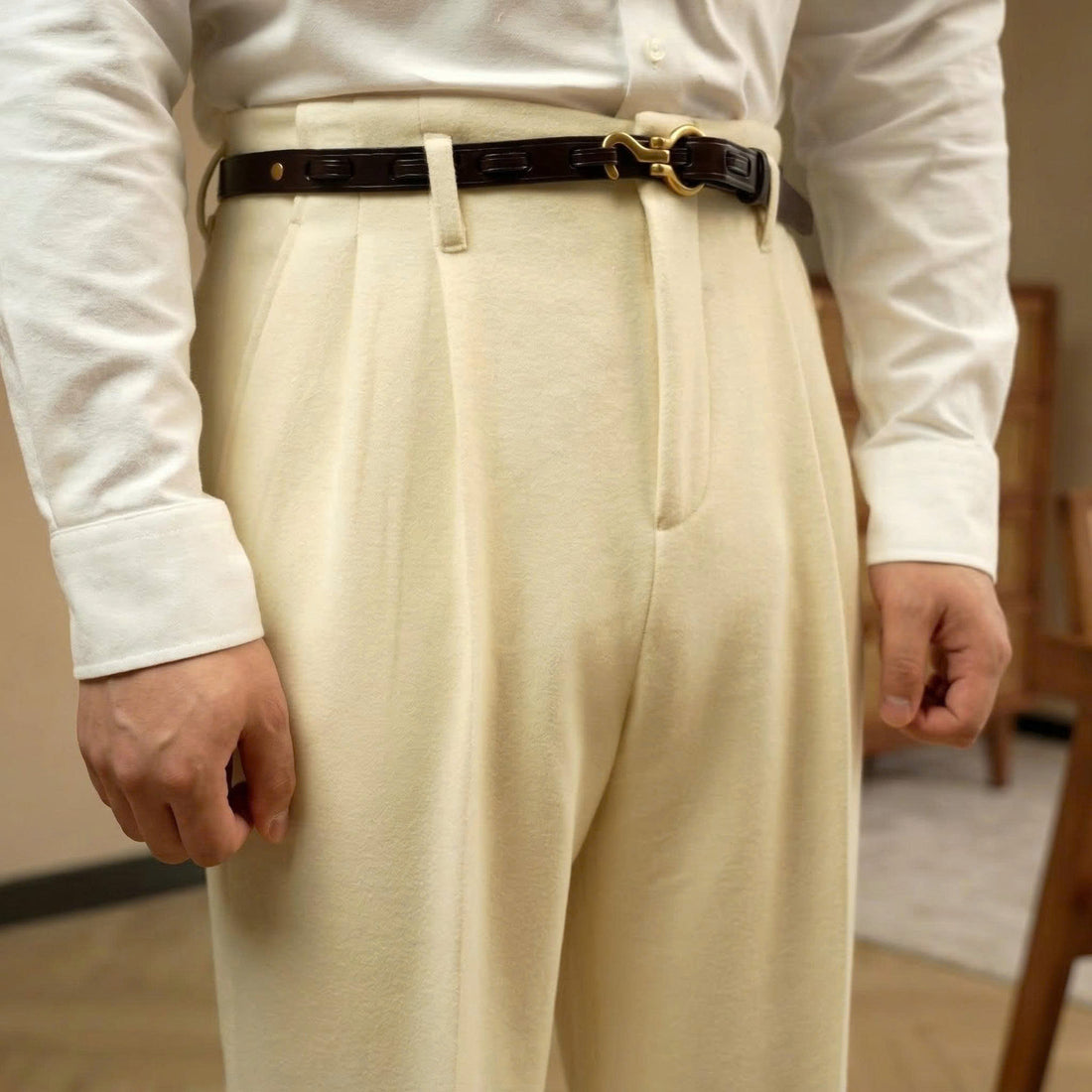 Cream The Bahariya Pleated Trouser — 3