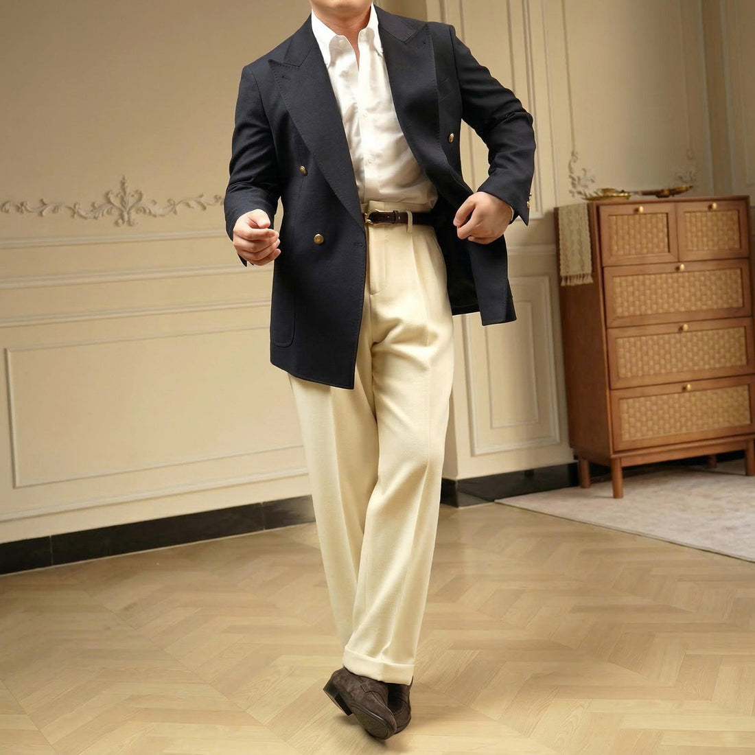 Cream The Bahariya Pleated Trouser — 4