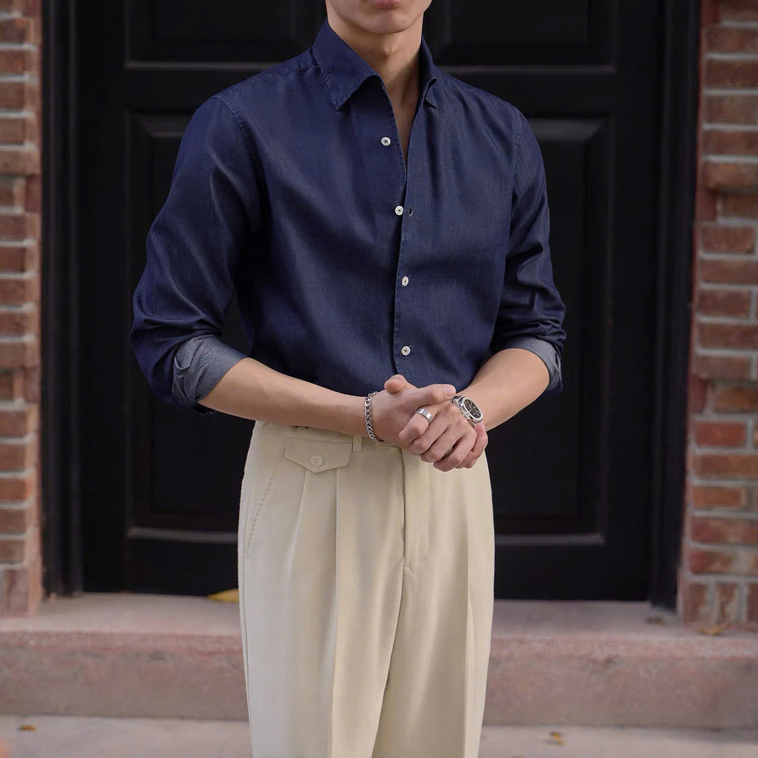Navy The Busiris Denim Shirt — 1