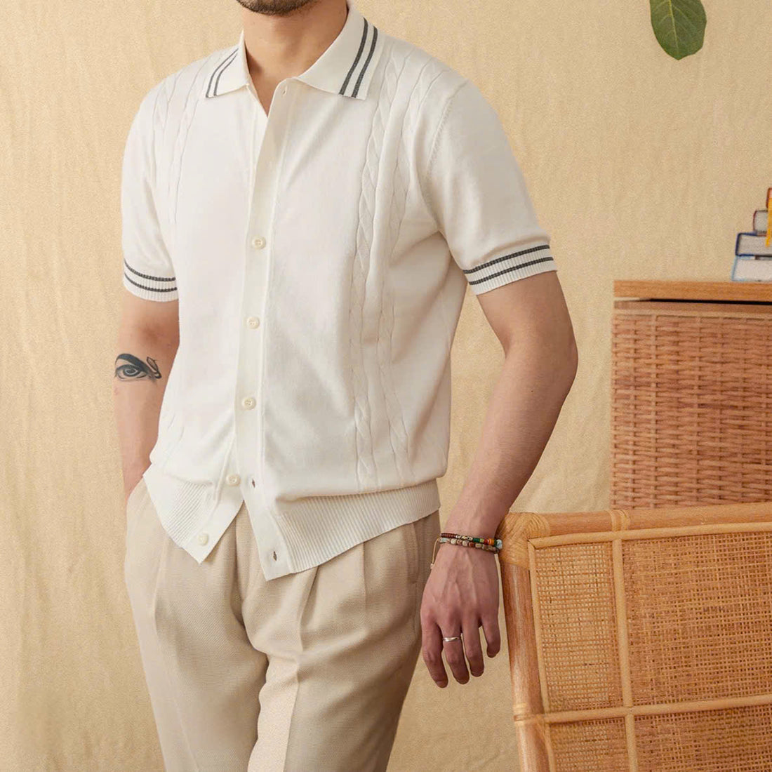Trắng The Buto Knit Polo — 1