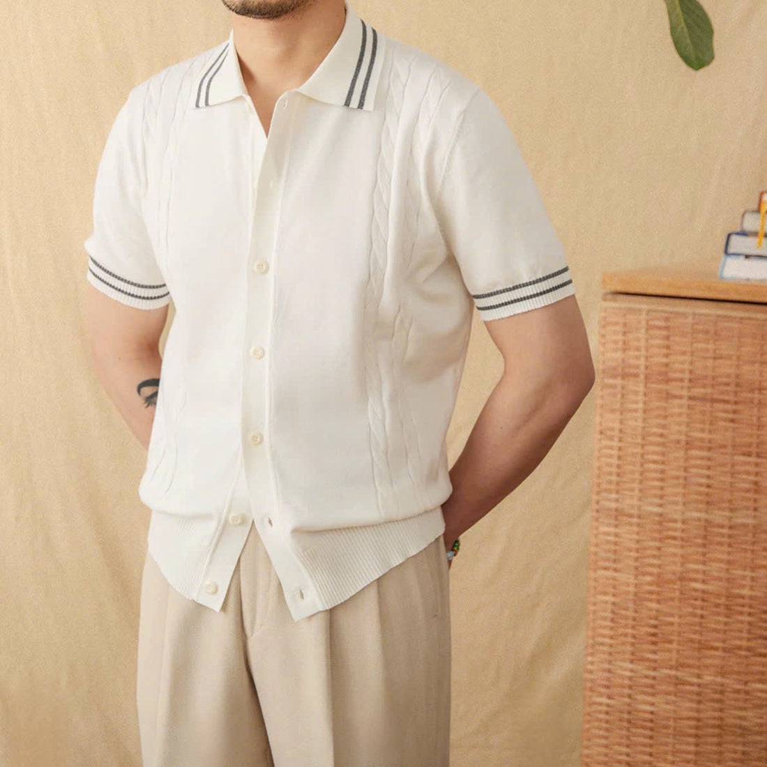 Trắng The Buto Knit Polo — 2