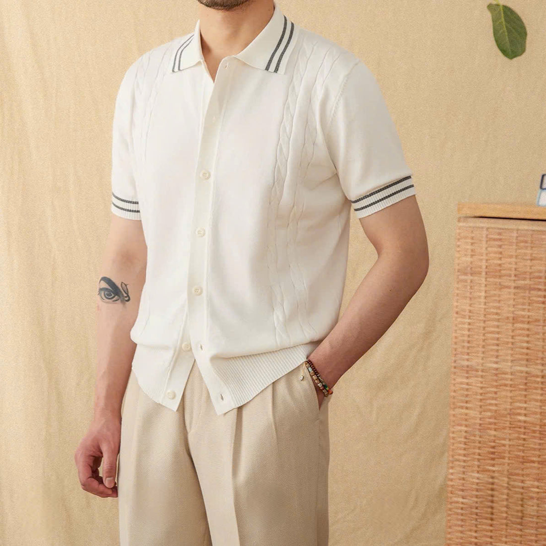 Trắng The Buto Knit Polo — 3