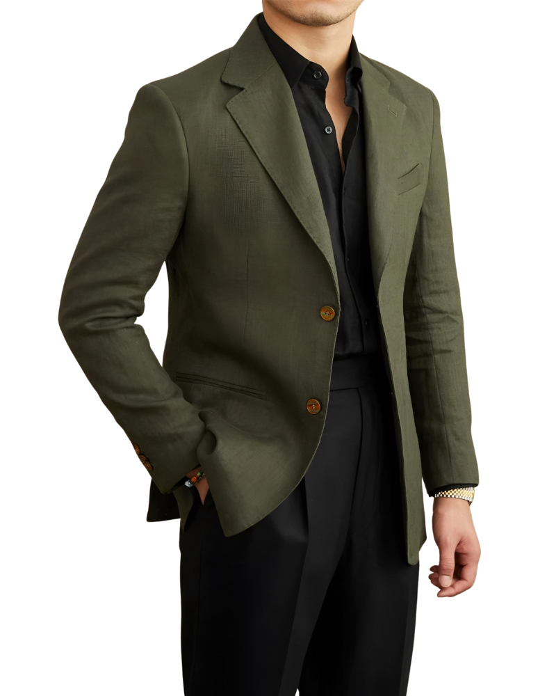 White The Dahshur Linen Blazer — 0