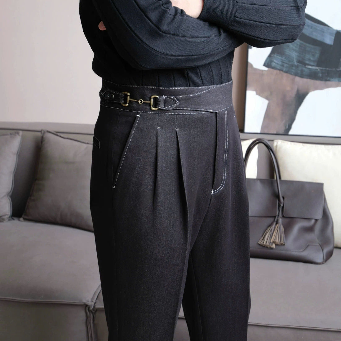 Black The Dakhla Denim Gurkha Trouser — 0