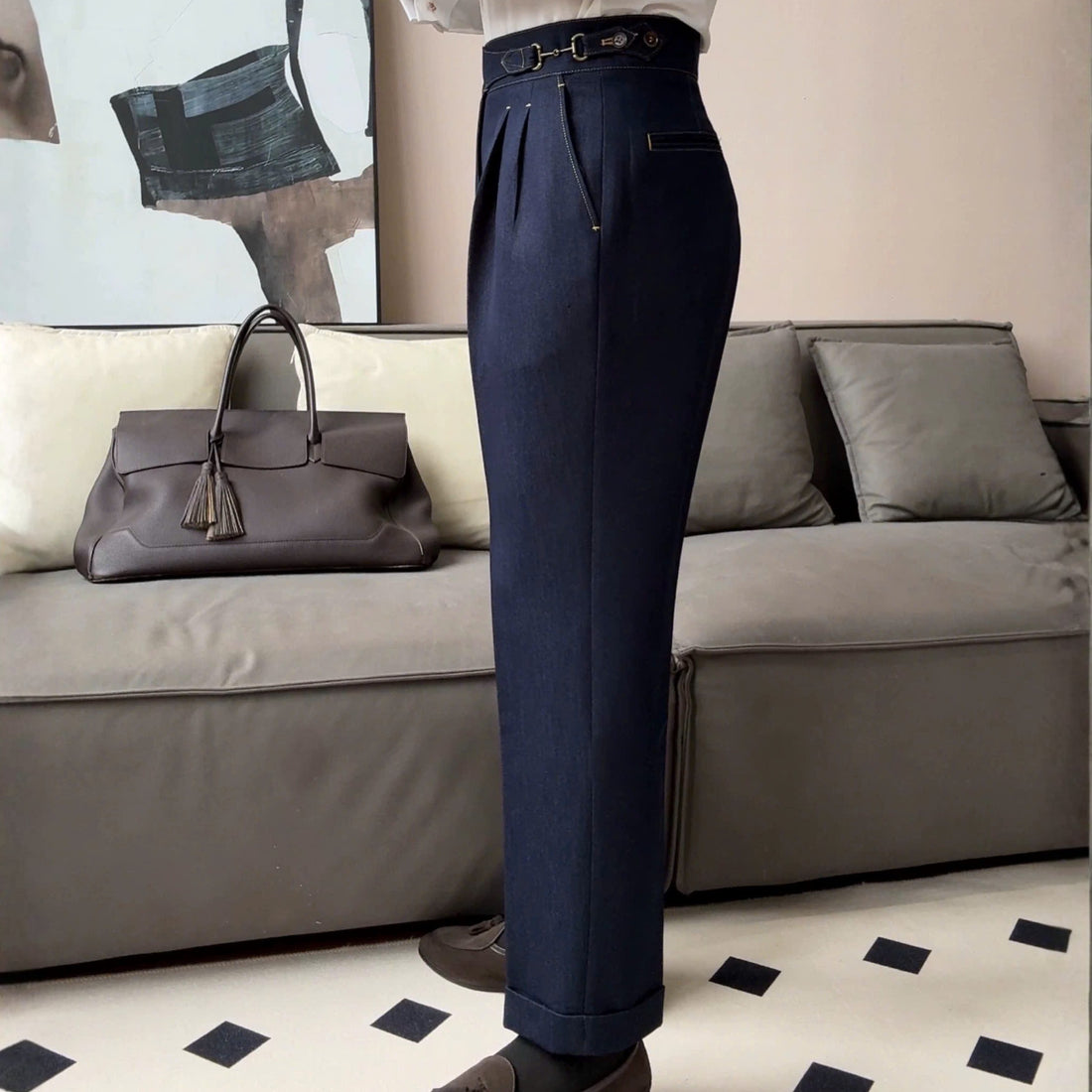 Navy The Dakhla Denim Gurkha Trouser — 3