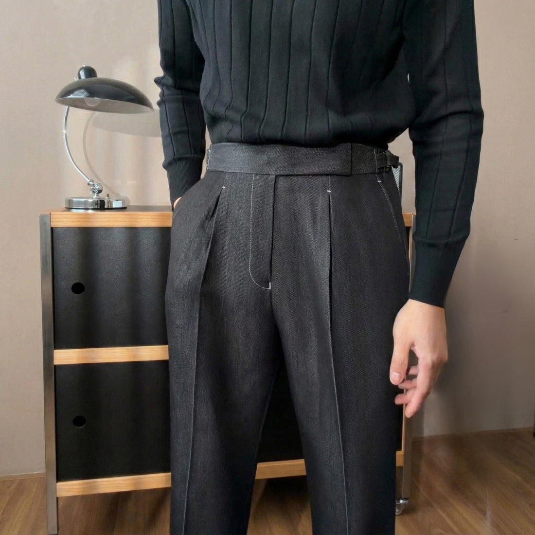 Black The Edfu Side-Tab Trouser — 3
