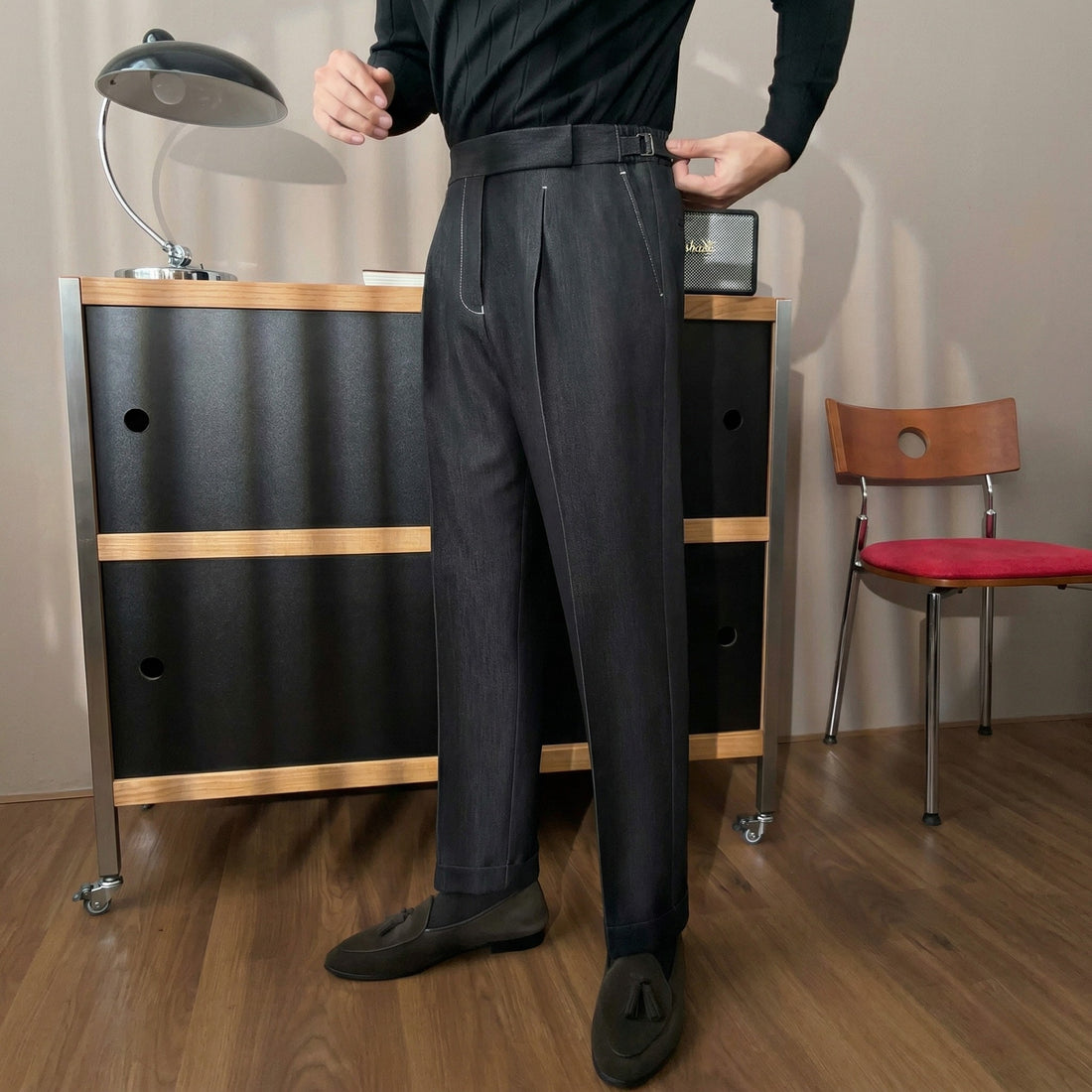 Black The Edfu Side-Tab Trouser — 4