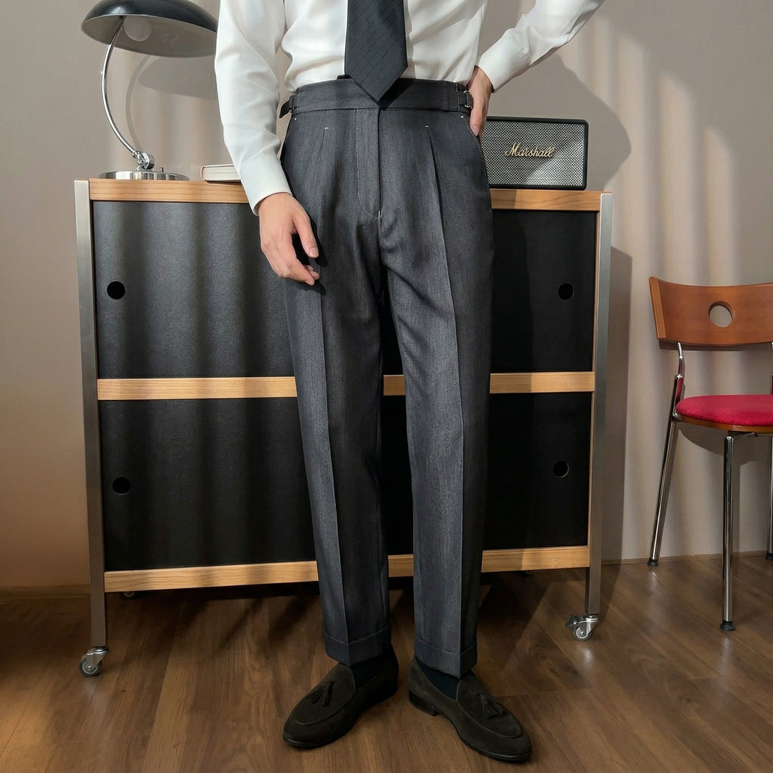 Grey The Edfu Side-Tab Trouser — 1