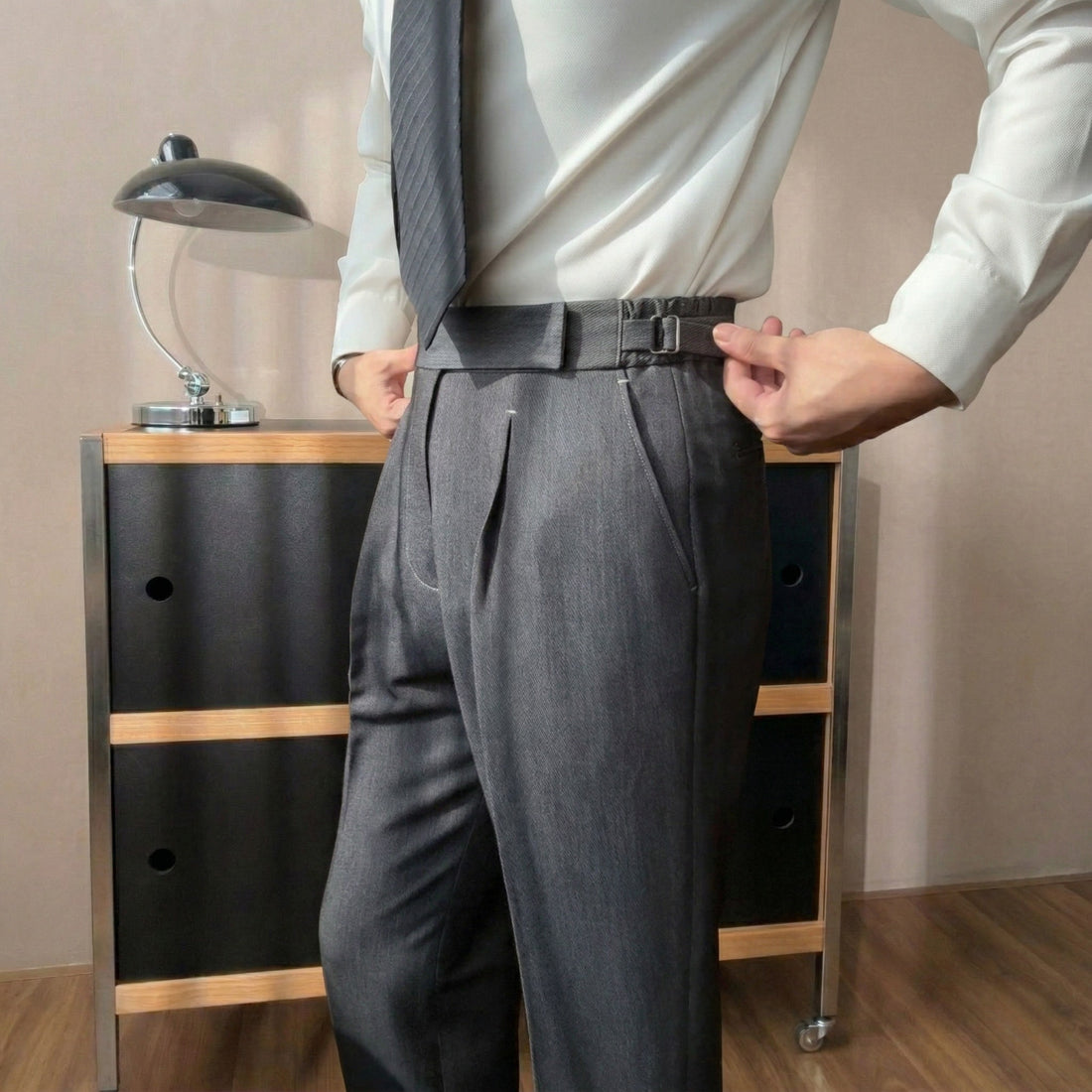 Grey The Edfu Side-Tab Trouser — 2