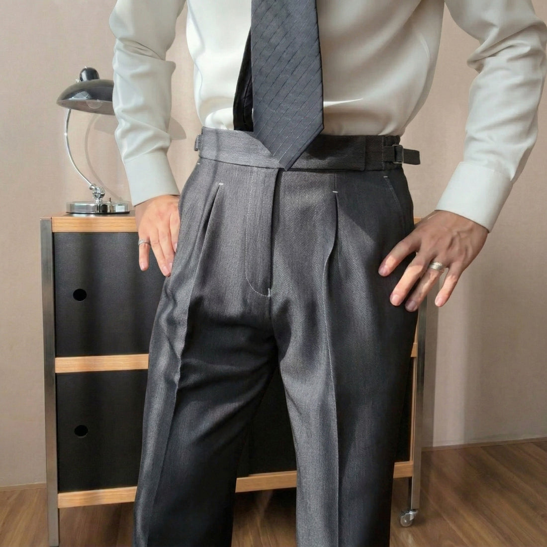 Grey The Edfu Side-Tab Trouser — 3