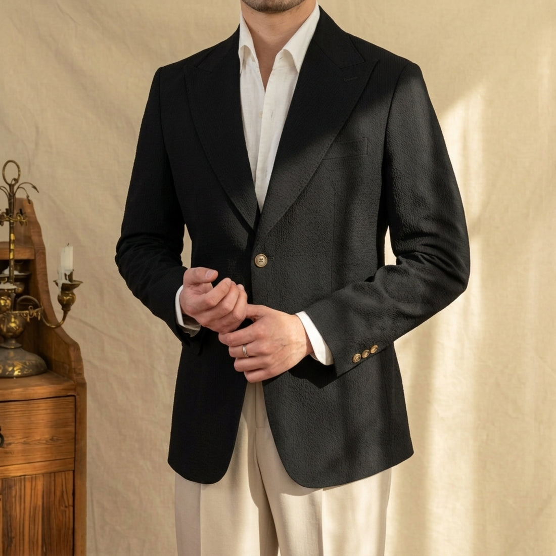Black The Girga Seersucker Blazer — 0