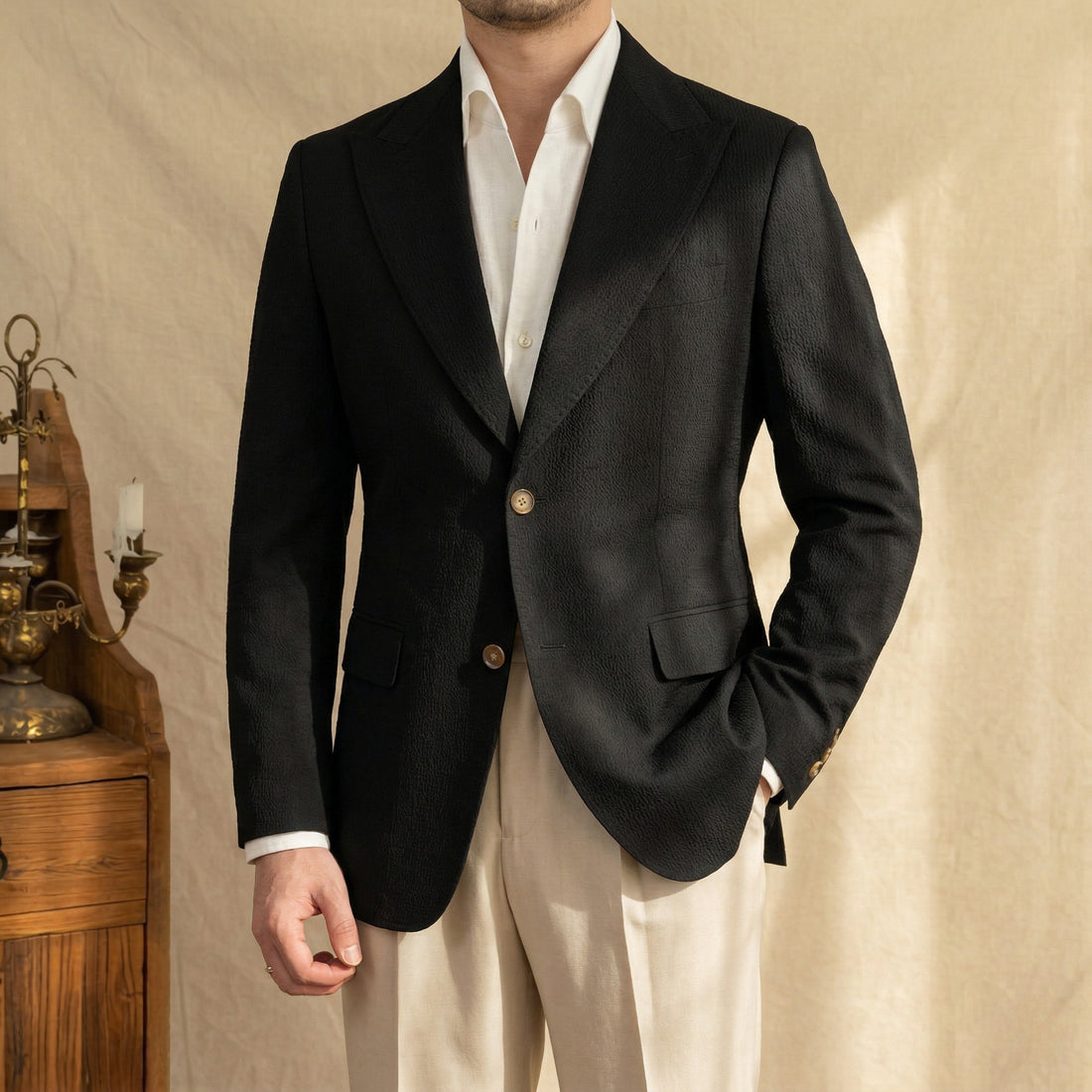 Black The Girga Seersucker Blazer — 3