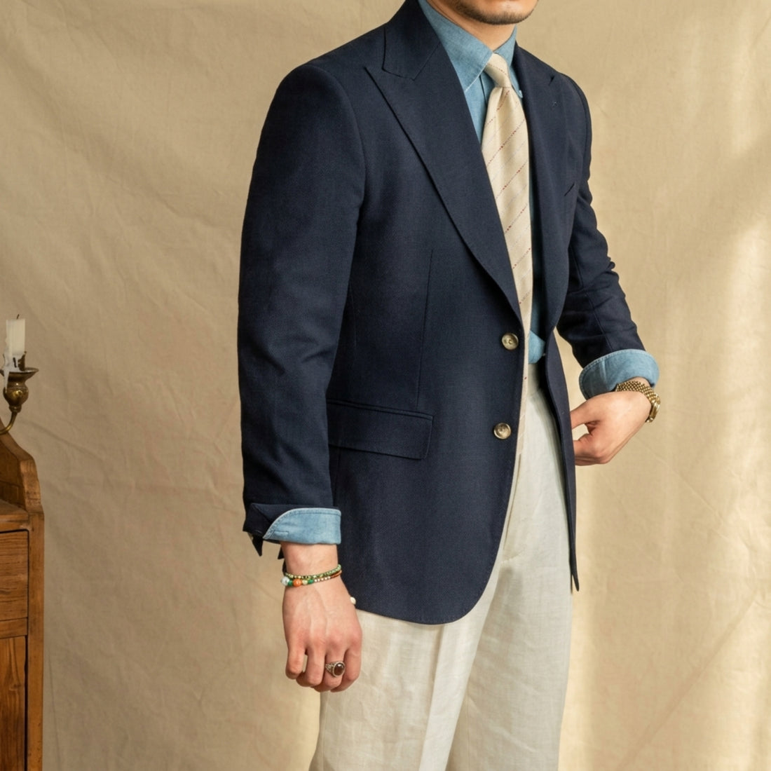 Navy The Girga Seersucker Blazer — 2