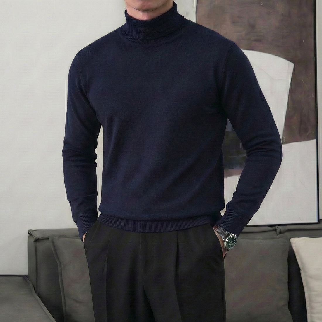 Navy The Ismailia Knit Polo — 1
