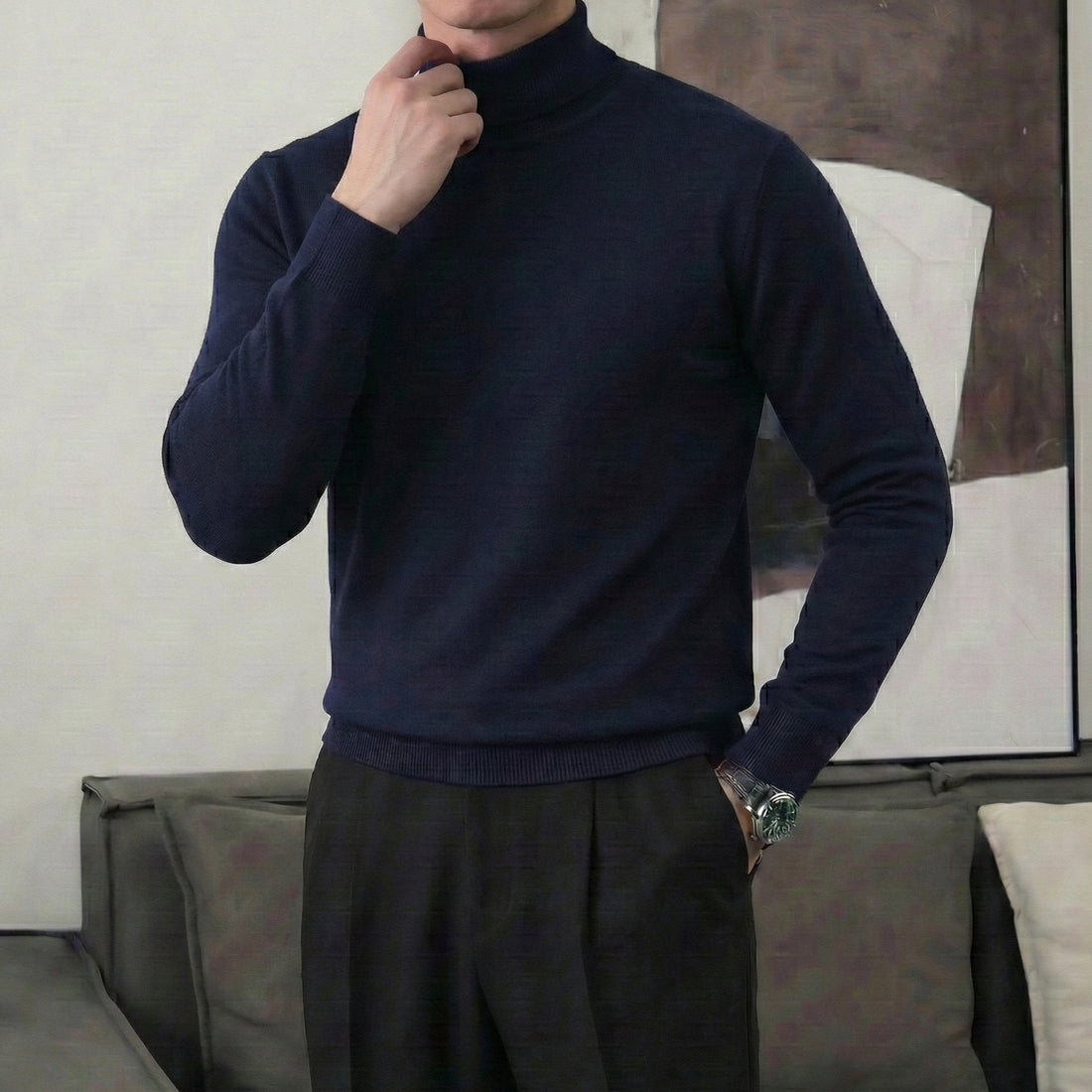 Navy The Ismailia Knit Polo — 2