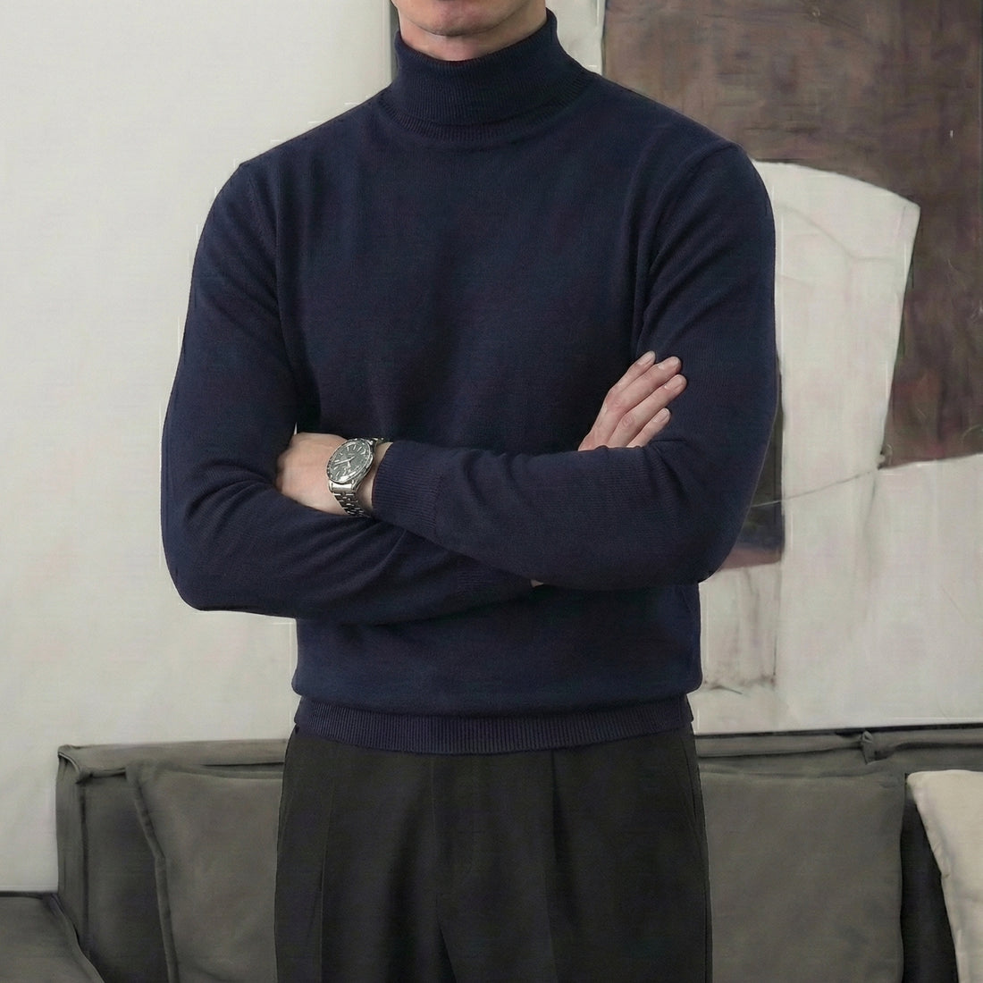 Navy The Ismailia Knit Polo — 3