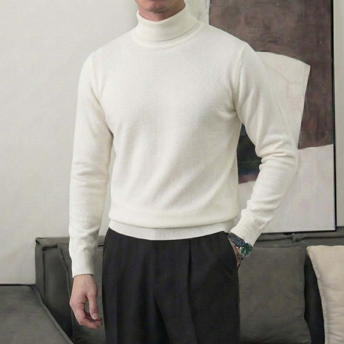 White The Ismailia Knit Polo — 1