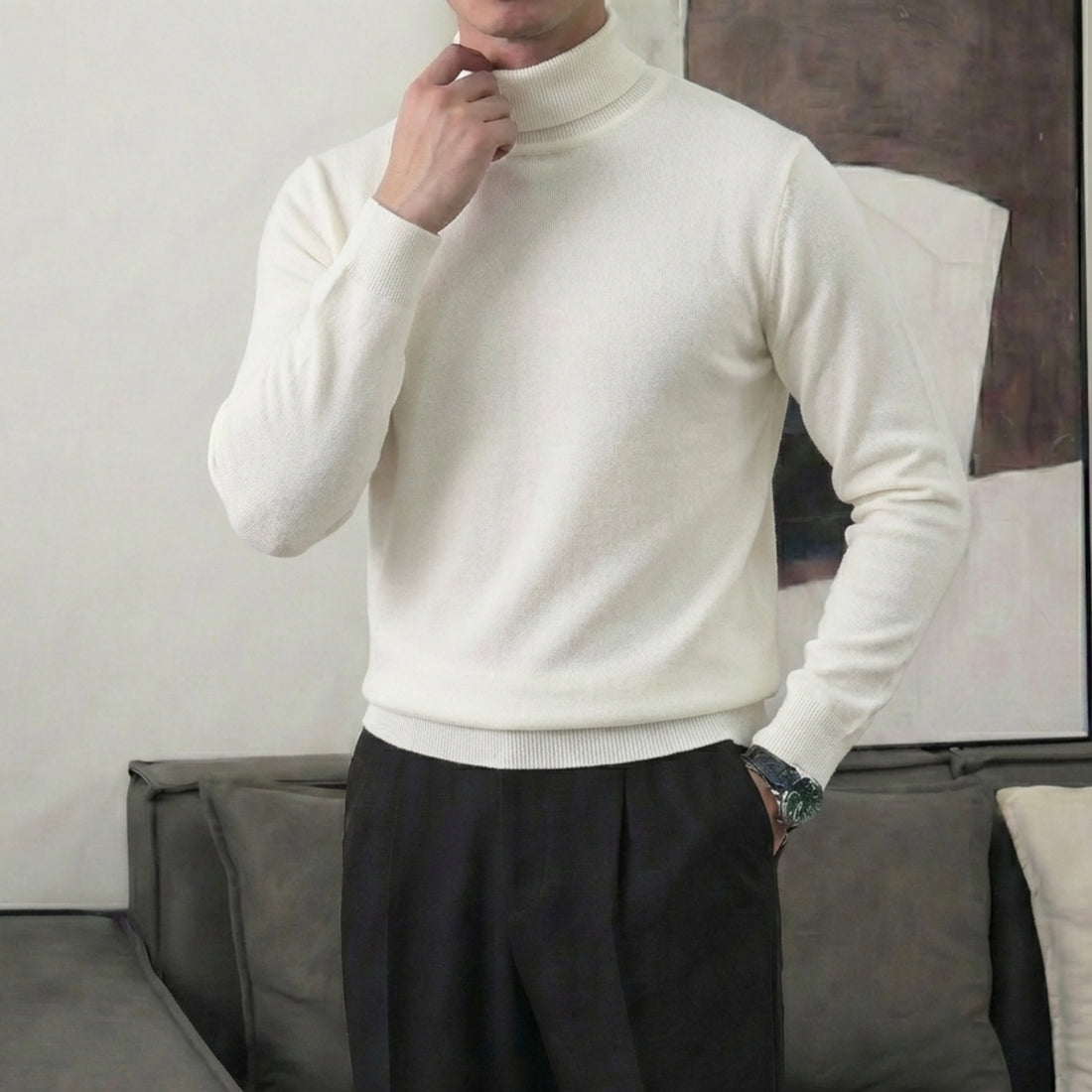 White The Ismailia Knit Polo — 3
