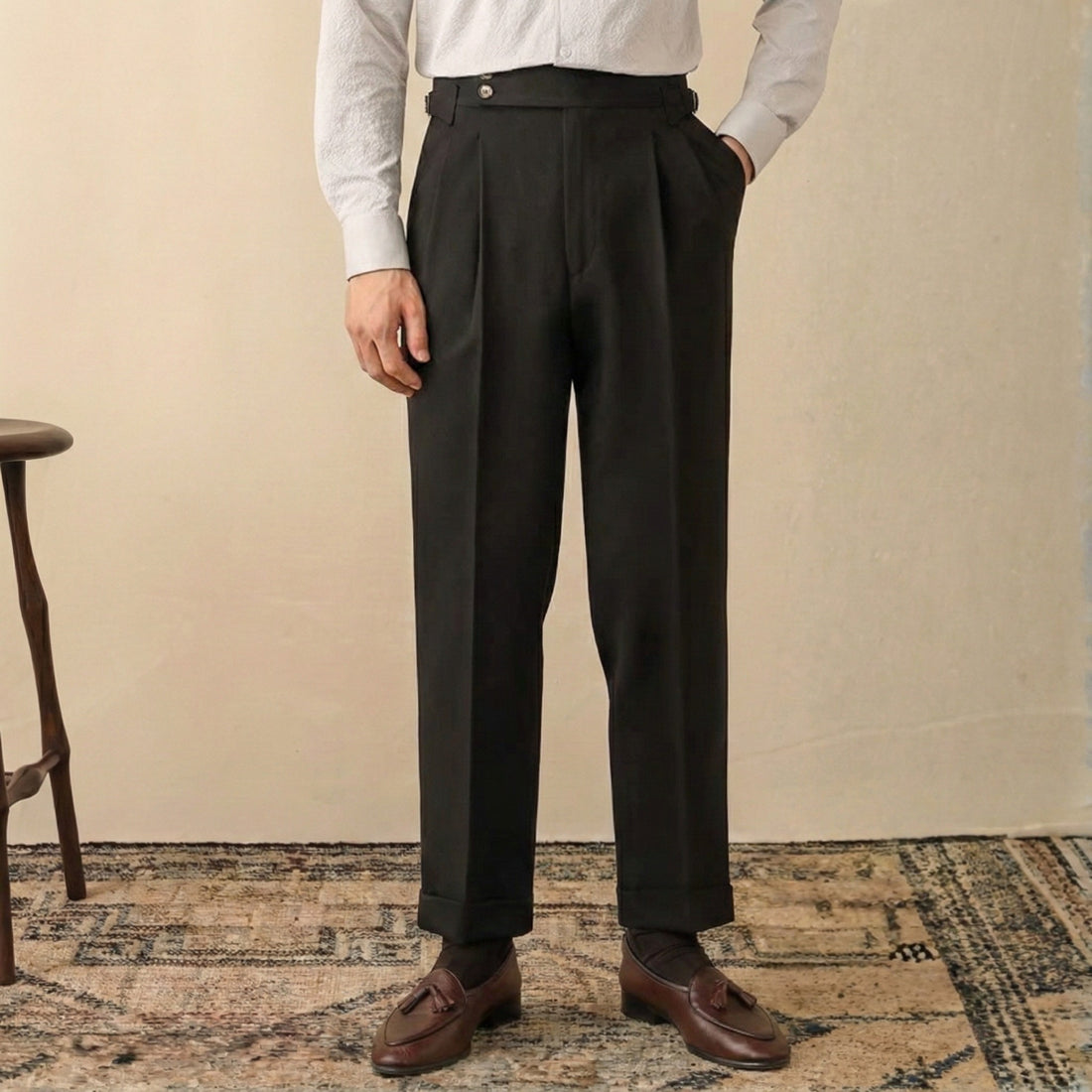 Natural The Kharga Side-Tab Trouser — 2