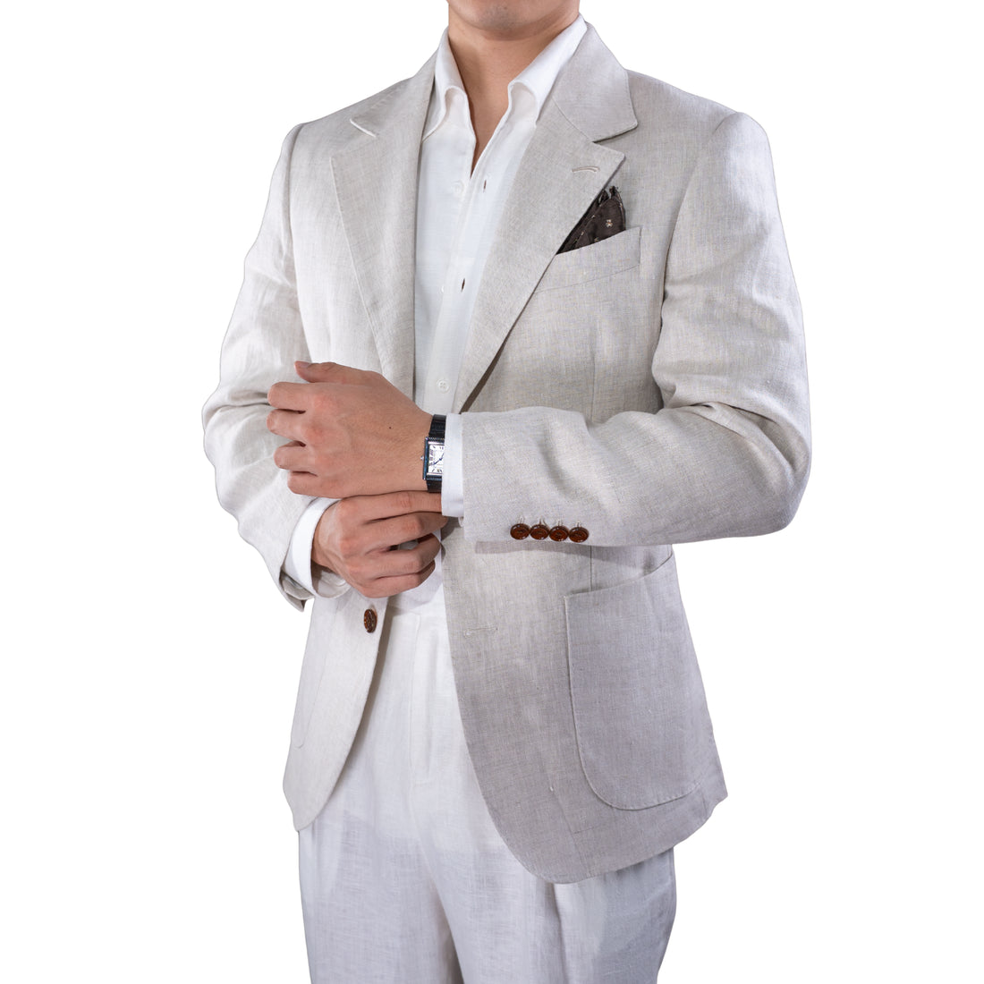Ivory White The Lahun Linen Blazer — 0