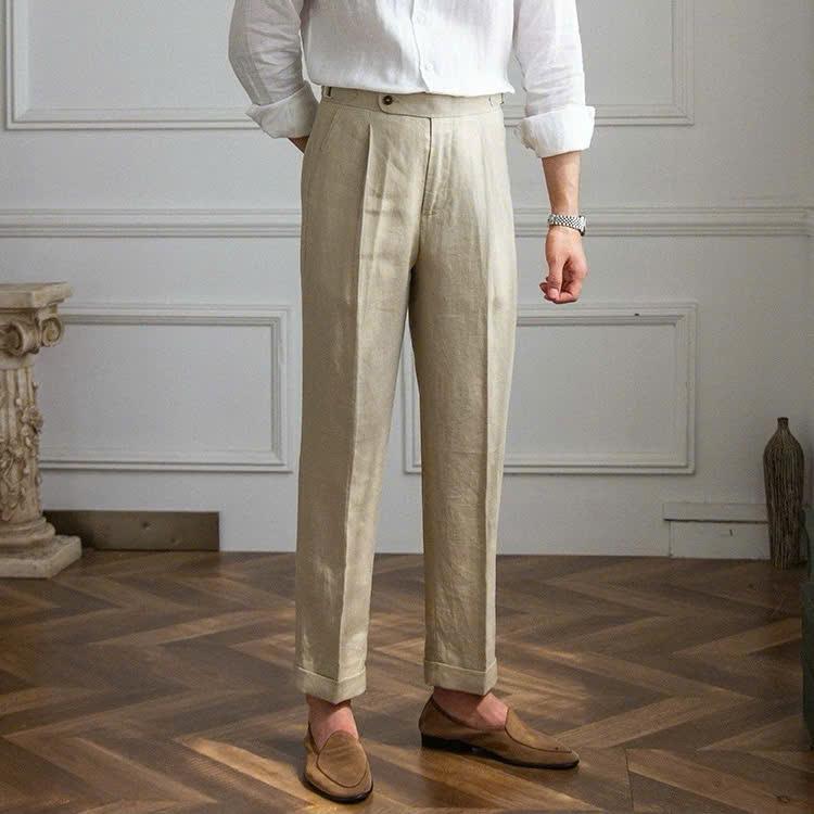 Be Nhạt The Marsa Linen Side-Tab Trouser — 0