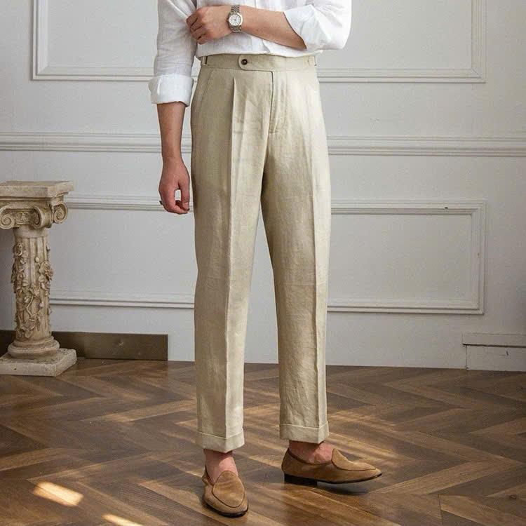 Be Nhạt The Marsa Linen Side-Tab Trouser — 1