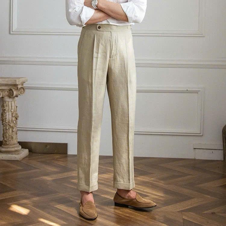 Be Nhạt The Marsa Linen Side-Tab Trouser — 2