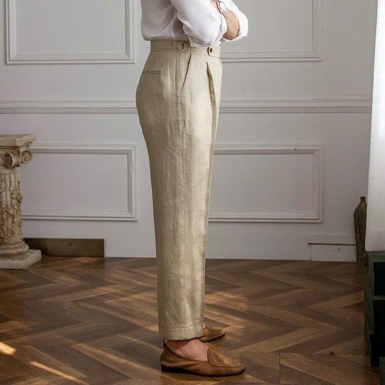 Be Nhạt The Marsa Linen Side-Tab Trouser — 3