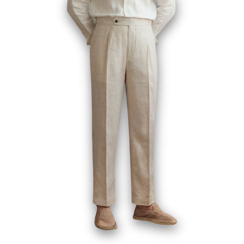 Muối Tiêu The Marsa Linen Side-Tab Trouser — 0